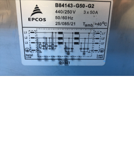 SIEMENS SIRESKOP Rad/Fluoro Room Parts P/N B84143-G50-G2 3-PHASE EPCOS FILTER