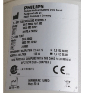 X-ray Tube Philips Bucky Diagnost Radiology 989000086101 and 980620670102