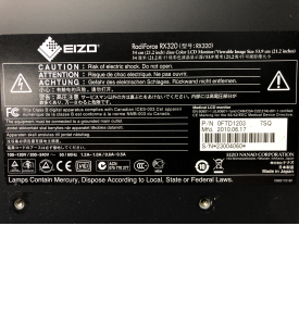 Eizo RadiForce RX320  21&quot;LCD Monitor p/n 0FTD1203 