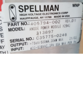 Spellman Anode Power Module Philips MX8000 Brilliance CT Scanner 405794-002